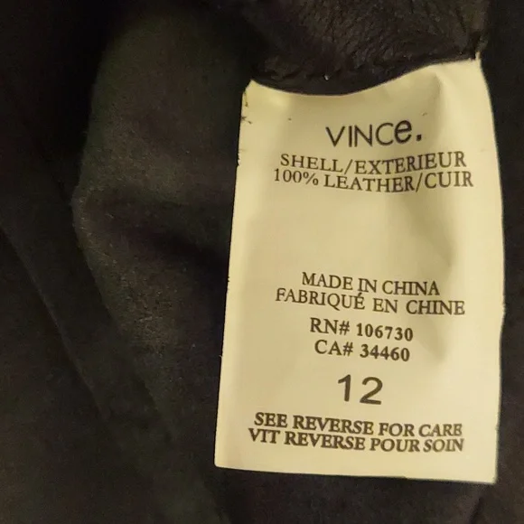 VINCE 100% leather shell, long back zipper, size 12, EPC! - Picture 4 of 7